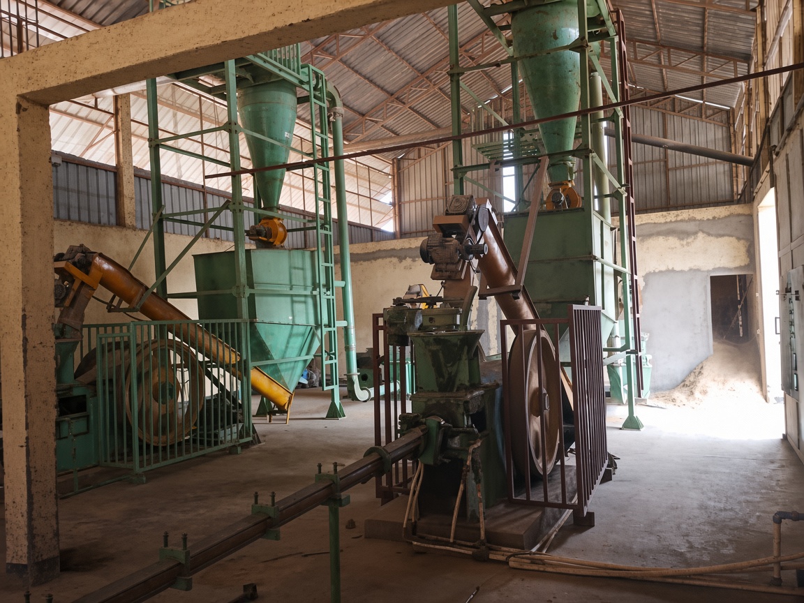 Rice-husk briquette production machinery